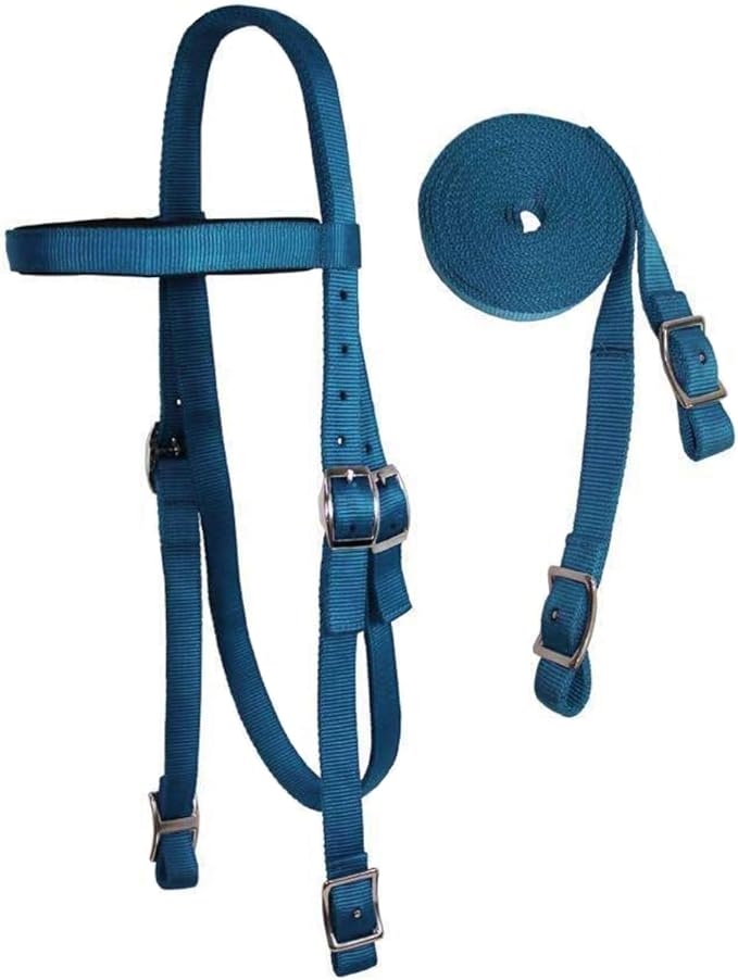 Tahoe Tack Plain Double Layer Nylon Headstall with Reins