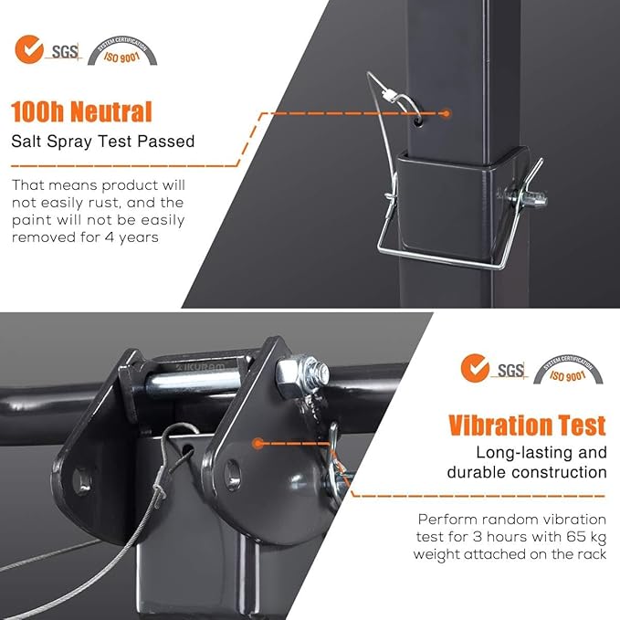 3 Bike Rack Bicycle Carrier Racks Hitch Mount Double Foldable Rack for Cars Truck SUV Fits 2" Receiver, Tie Down Strap, Anti-Rattle Hitch Tightener & Locking Hitch Pin