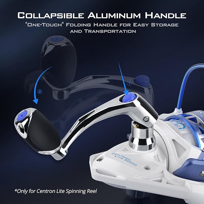 KastKing Centron & Centron Lite Spinning Reels, Size 500 is Perfect for Ice Fishing, Up to 17.5 Max Drag, 5.2:1 Gear Ratio, Ultra Smooth Powerful, CNC Aluminum Spool, 9+1 BB Light Weight