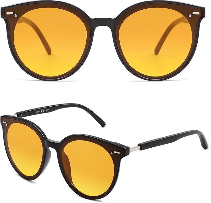 SOJOS Sunglasses Womens Trendy 2025 Classic Round Retro Vintage Shades Large Frame Sunnies SJ2067