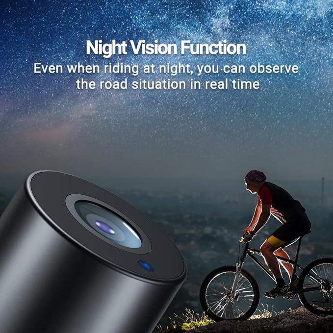 FEISIKE Handlebar Bike Mirror, Bicycle Rear View Camera with 4.3'' HD Night Vision Function, 145° Wide Angle View, Adjustable Rotatable Bracket, Compatible with Bicycle, Mountain, Road Bike