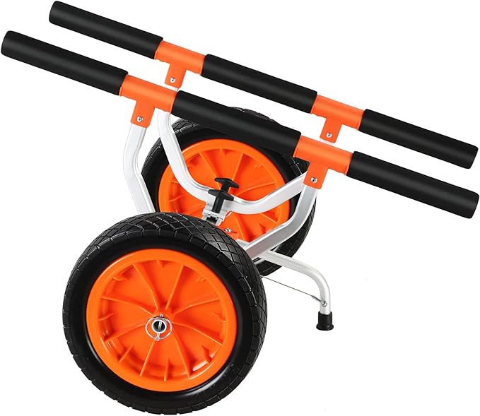 VEVOR Kayak Cart, Heavy Duty 450 LBS Load Capacity Kayak Trailer, Detachable Canoe Trolley Cart with Adjustable Width & Nonslip Support Foot, 12'' Solid Tires for Kayaks Canoes Float Mats Paddleboards