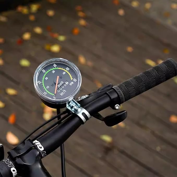 Tiiyee Bike Speedometer, Mechanical Analog Odometer Old School Style Bicycle Computer Code Table Aluminum Alloy Stopwatch Cyclocomputer Accessories for 26in 27.5in 28in 29in Outdoor Cycling Tricycle
