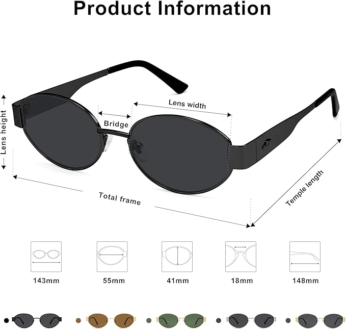 SOJOS Retro Oval Sunglasses for Women Trendy Classic Shades UV400 Protection SJ1256