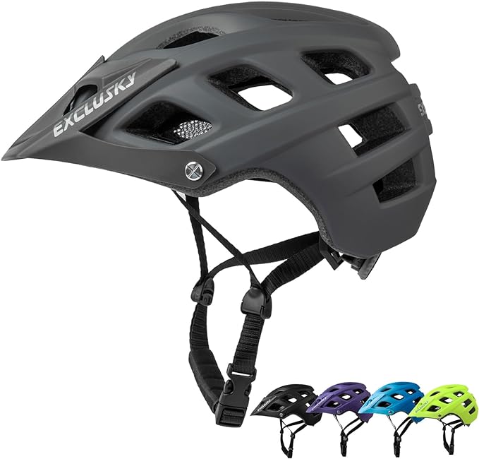 Exclusky Bike Helmet Mountain Bike Helmet for Adults Lightweight MTB Cycling Helmet for Men Women Adjustable Bicycle Helmet with Visor