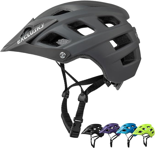 Exclusky Bike Helmet Mountain Bike Helmet for Adults Lightweight MTB Cycling Helmet for Men Women Adjustable Bicycle Helmet with Visor