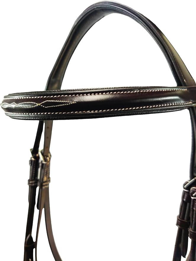 Hunter Bridle - Fancy Stitch with Removable Flash – Anatomical Padded Crown, Classic Hunter Style