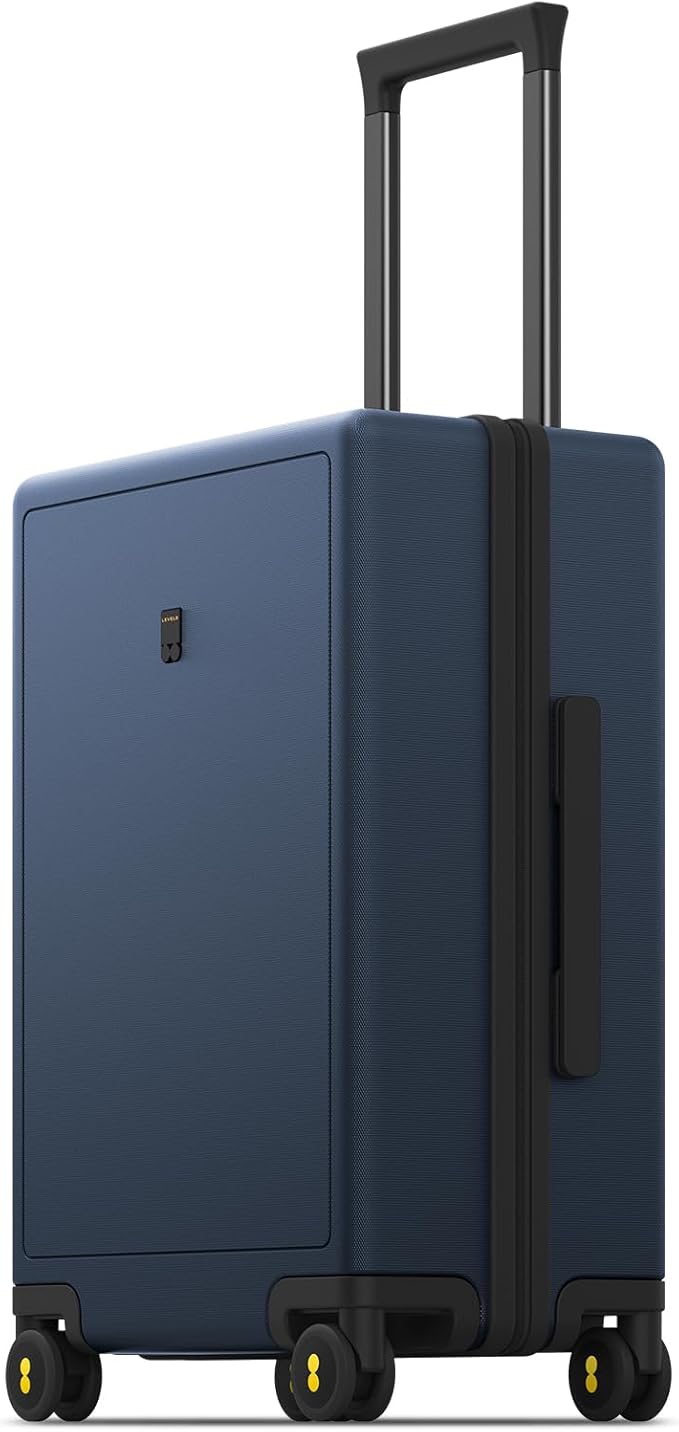 LEVEL8 Carry on Luggage Airline Approved, Carry-on Suitcases with Wheels, Lightweight Hardside Luminous Textured Luggage for Travel with Tsa Lock, 20 Inch, Navy