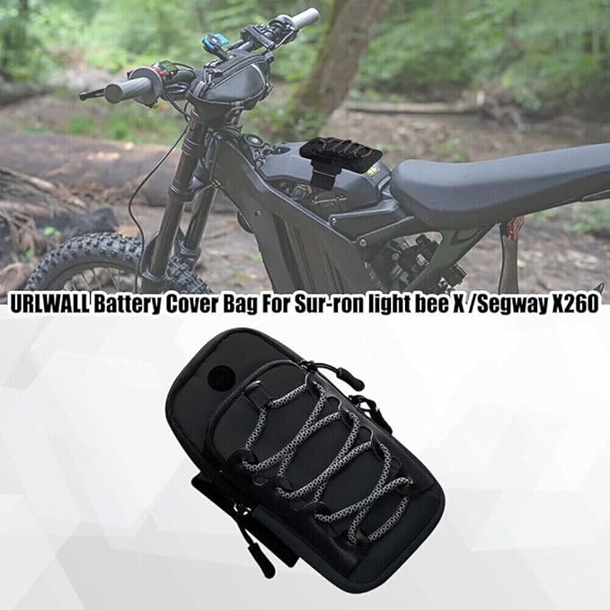 Motorcycle Handlebar Storage Bag with USB Charging Port, Waterproof Pouch for Sur-ron Light Bee X Segway, Black