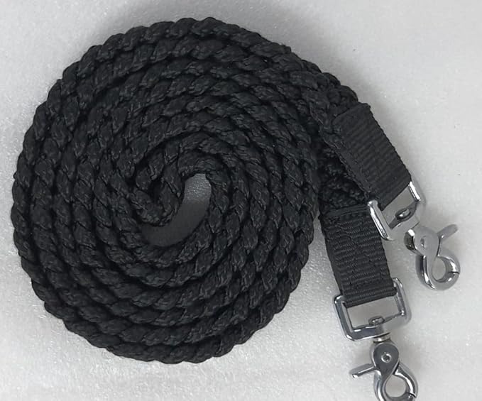 8' Braided Cotton Rein for Horse Headstall with Snaps Soft and Durable Reins
