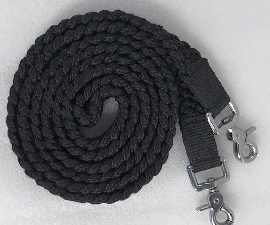 8' Braided Cotton Rein for Horse Headstall with Snaps Soft and Durable Reins