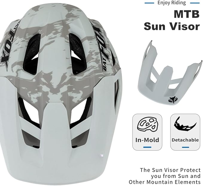 BATFOX NTA 8776 E-Bike & Mountain Bike Helmet for Adults Youth, E-MTB Cycling Helmet for Men Women (52-60CM)