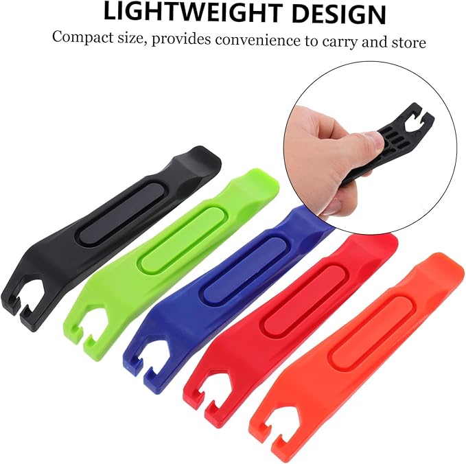 Happyyami 5pcs Plastic Tire Lever Tool for Bike Tire Repair and Wear-resistant Levers Black Red and Green Easy to Use for Tubeless Disassembly