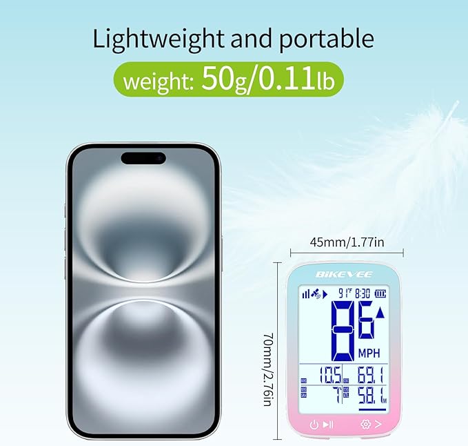 GPS Bike Computer Wireless Cycling Computer with Auto Backlight, Bicycle Speedometer Odometer, Waterproof GPS Speed Tracker for Road Mountain Bikes
