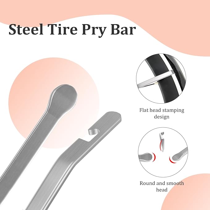 6Pcs Bike Tire Levers, Tire Removal Tool for Road or Mountain Bike Tires, Stainless Steel Levers to Repair Bike Tube