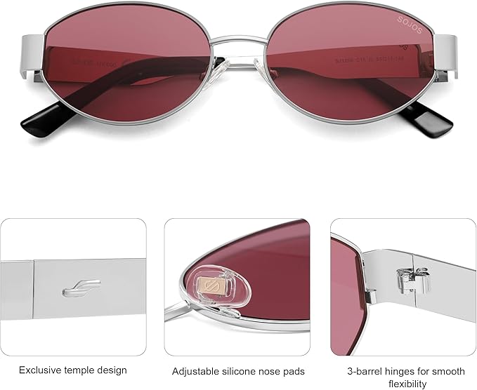 SOJOS Retro Oval Sunglasses for Women Trendy Classic Shades UV400 Protection SJ1256