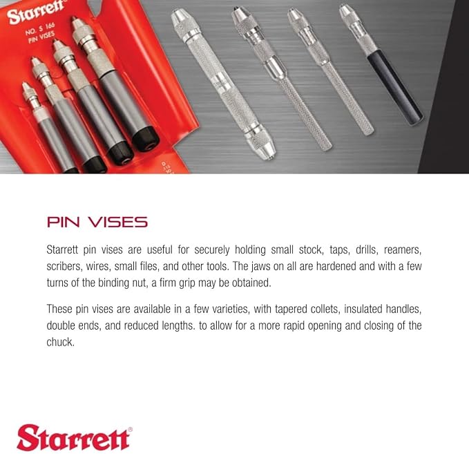 Starrett Pin Vise, .045 - .135" Range