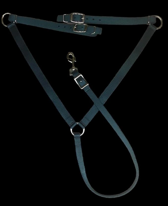 Majestic Ally Nylon Padded Equestrian Browband Headstall, Reins & BreastCollar Set for Horse- Full
