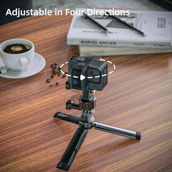 Magnetic Accessories for GoPro, Quick Release Base for Bike, Selfie Stick, Monopod, Tripod Mount, Compatible with GoPro Hero 13/12/11/10 Black, Akaso, Insta, DJI and More (Magnetic Accessories)