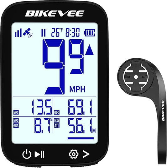 GPS Bike Computer Wireless Cycling Computer with Auto Backlight, Bicycle Speedometer Odometer, Waterproof GPS Speed Tracker for Road Mountain Bikes