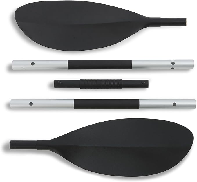 Intex 69629E 86" Kayak Paddle: Ribbed Spoon Shaped Blades – Durable Lightweight Shaft – Comfortable Grips – 3-Position Feather Adjustability – TUV RL Approved