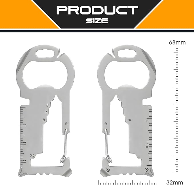 Father's Day Gifts for Dad from Daughter Son, Keychain Multi-tool 12 in 1 Pocket Gadgets Tools Bottle Opener Screwdriver, EDC Tool Key Ring Anniversary Birthday Gifts for Men Him (Trophy)