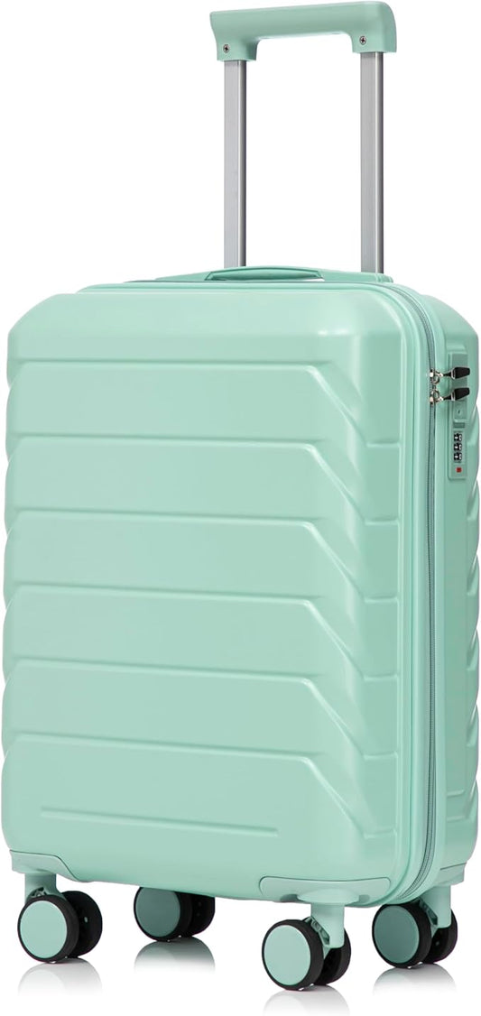 20 Inch ABS Hard Shell Travel Checked Luggage With Combination Lock, Blue