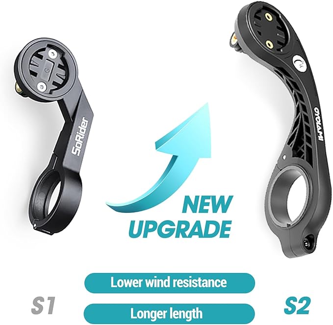 S2 Out Front Mount Compatible with Garmin Edge Bike Computer, XOSS, iGPSPORT - Cycling Handlebar 1.25''/ 31.8mm