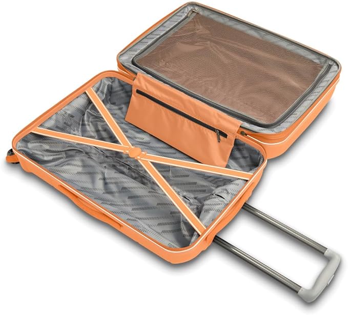 American Tourister Stratum 2.0 Expandable Hardside Luggage with Spinner Wheels, 20-Inch Carry-On, Papaya