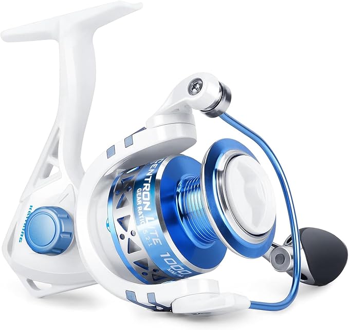 KastKing Centron & Centron Lite Spinning Reels, Size 500 is Perfect for Ice Fishing, Up to 17.5 Max Drag, 5.2:1 Gear Ratio, Ultra Smooth Powerful, CNC Aluminum Spool, 9+1 BB Light Weight