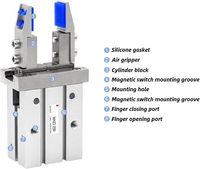 1pcs MHZ2 Finger Cylinder Parallel clamp Claw Fixture MHZ2-16D MHZ2-20D Bracket Extended Internal Support Bracket(MHZ2-20D RK20)