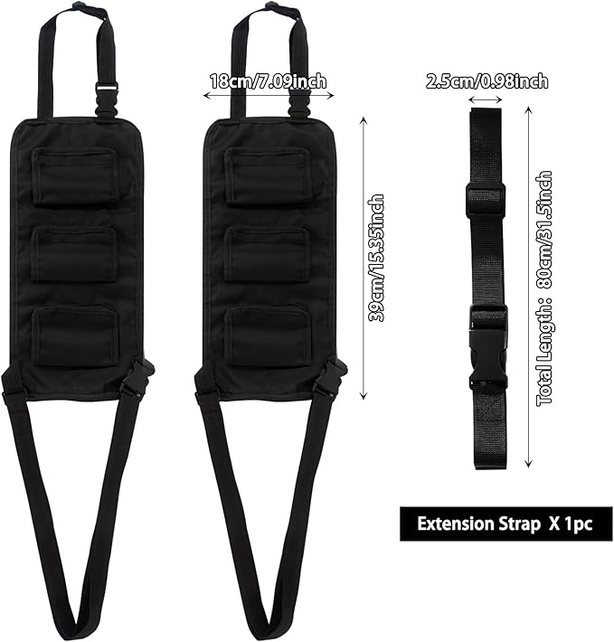 Cooltto Fishing Rod Holder for Car, Truck, SUV - 3-Rod Seat Rack Carrier with Adjustable Straps, Heavy-Duty Fishing Pole Storage for Front & Rear Seats, Universal Vehicle Organizer with Quick Release