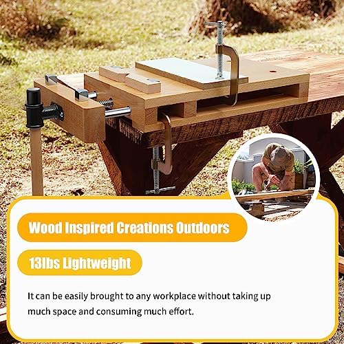 Portable Workbench Hard Woodworking Vise for Workbench, Desktop Work Table Work Bench with G-Type Fixing Clips and Limit Blocks, for Home, Woodworking Studios, Fixed for Processing Wood