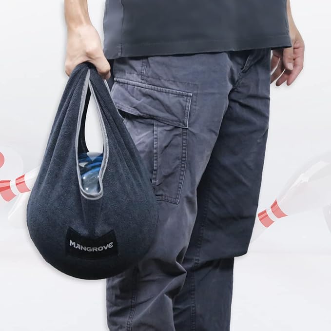 Mangrove ボーリングボールポリッシャー、ボウラー用マイクロファイバーボーリングタオルシーソー、大型洗濯可能ボーリングシャミーシーソー、ボールクリーナーホルダーバッグ