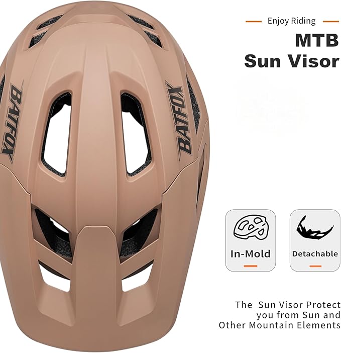 BATFOX NTA 8776 E-Bike & Mountain Bike Helmet for Adults Youth, E-MTB Cycling Helmet for Men Women (52-60CM)