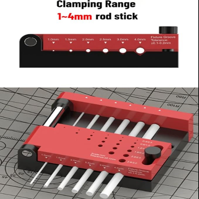 T0012 Round Stick Punching Positioner | Precision Drill Guide Jig for Model Building, Woodworking & DIY |Adjustable Locator with Scales (T0012)