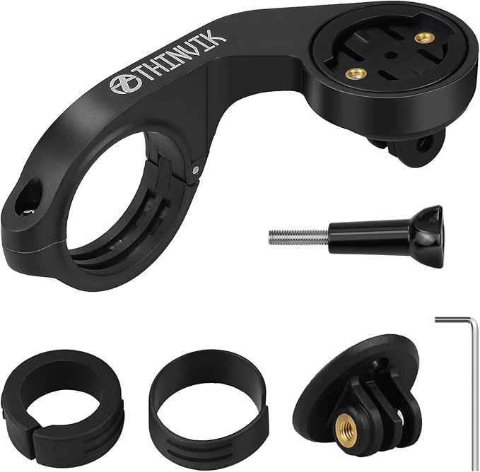 Thinvik Bike Computer Out Front Mount for Garmin Edge1040/1030/840/830/540/530/130 Bike Computer GPS Compatible with 31.8/25.4mm Handlebar with Quarter Turn