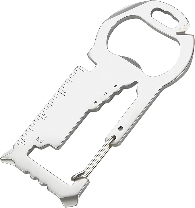 Father's Day Gifts for Dad from Daughter Son, Keychain Multi-tool 12 in 1 Pocket Gadgets Tools Bottle Opener Screwdriver, EDC Tool Key Ring Anniversary Birthday Gifts for Men Him (Trophy)