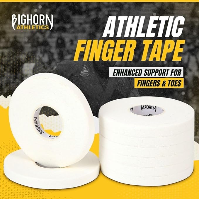 Bighorn Athletics Jiu Jitsu Finger Tape | Residue-Free Athletic Finger Tape for Sports & Injuries: Rock Climbing, Volleyball, Football, Basketball, Hands & Toes | 0.3-Inch x 45-feet, 8-Rolls, White