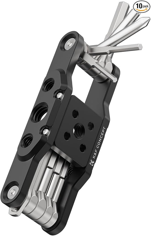 K&F CONCEPT Folding Hex Key Set with Screwdrivers, Portable Screwdriver Set Folding Allen Wrench Set for Assembly of Photographic Equipment Repair of Bicycles.