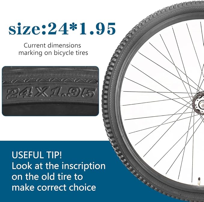 2 Pack Bike Tire 24 26 27.5 X 1.95 27.5 29 X 2.125 Inch Folding Replacement Bike Tire with Tire Levers Foldable Bead Wire Bicycle Tire for Mountain Bike