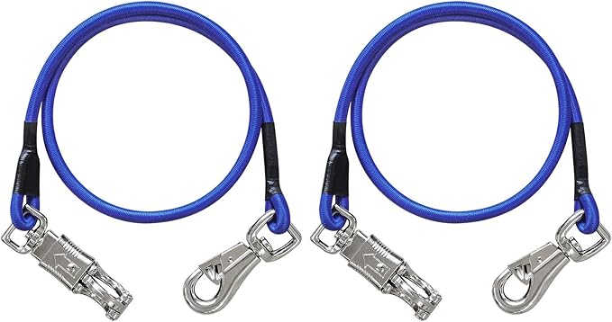 Bungee Horse Trailer Ties,36 Inch Long Bungee Cross Ties for Horses with Super Strong Quick Release Panic Snap and Bull Snap for Horse Trailer Accessories