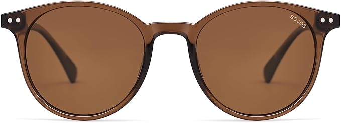 SOJOS 小さめ 丸型 クラシック 偏光サングラス レディース メンズ ヴィンテージスタイル UV400レンズ MAY SJ2113