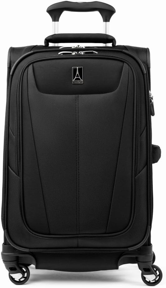 Travelpro Maxlite 5 ソフトサイド 拡張可能荷物 4輪スピナー付き 軽量スーツケース 男女兼用 ブラック 機内持ち込み 21インチ