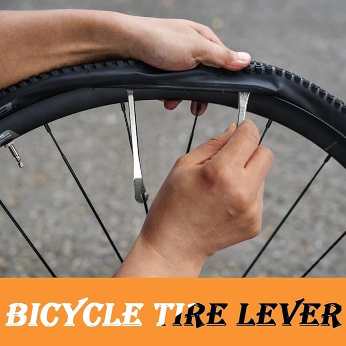 lofrcin Bike Tire Levers, Stainless Steel Tire Spoons to Repair Bike Tube, Iron Bicycle Tire Removal Changing Tool for Road or Mountain Bike Tires