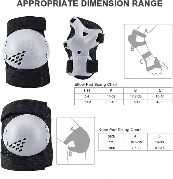 Kids Youth Knee Pads Elbow Pads for Roller Skates, Cycling, BMX Bike, Skateboard, Inline Skating, Scooter Riding Sports