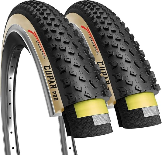 Fincci Foldable 26x2.10 Mountain Bike Tires - 26 Inch Bike Tires with 1mm Nylon Puncture Proof - Black Kevlar 26 Bike Tyre 60 TPI with Cross Country Profile for MTB, XC, Folding, Hybrid Bicycles