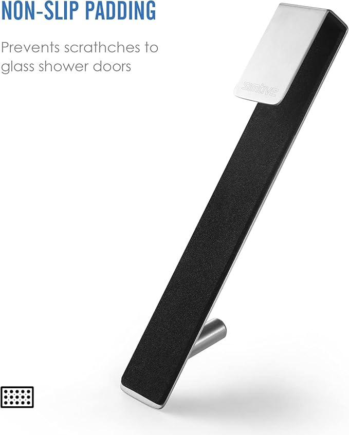Simtive Extended Shower Door Hooks (7-Inch), Over Door Hooks for Bathroom Frameless Glass Shower Door, Towel Hooks, 3-Pack, Silver