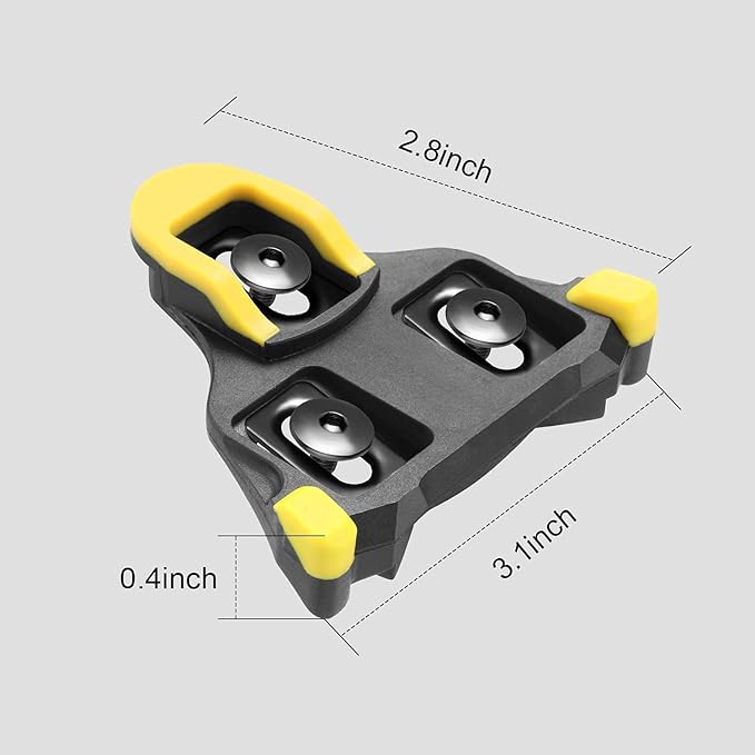 Road Bike Cleats Compatible with Shimano SPD-SL Pedals, Self-Locking Cleats for Outdoor Road & Indoor Cycling Shoes, 3-Hole Replacement Cleats for SH10/SH11/SH12 System
