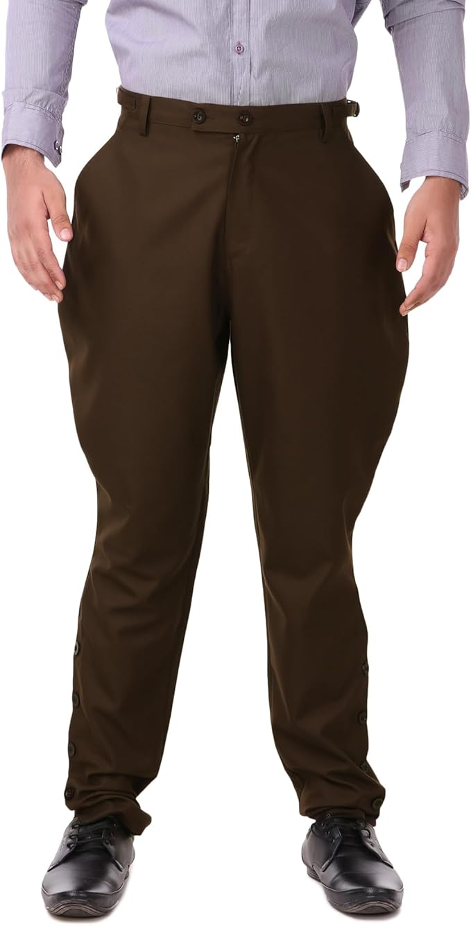 ThePirateDressing Steampunk Victorian Cosplay Costume Mens Archibald Jodhpur Pants Trousers